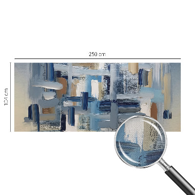 Children's wall mural with abstract brushstroke motif
