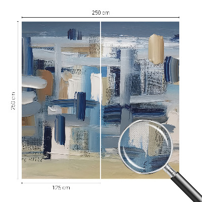 Children's wall mural with abstract brushstroke motif