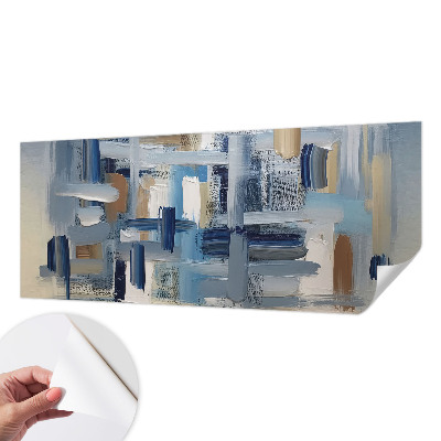 Children's wall mural with abstract brushstroke motif
