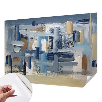 Children's wall mural with abstract brushstroke motif