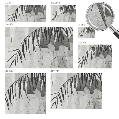 Baby room wall mural with an abstract palm tree design