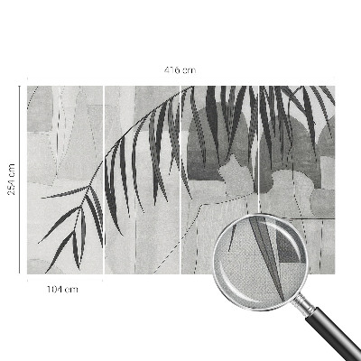Baby room wall mural with an abstract palm tree design