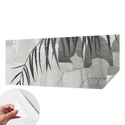 Baby room wall mural with an abstract palm tree design