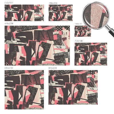 Peel and stick wall mural with a geometric collage design