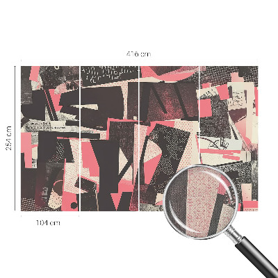 Peel and stick wall mural with a geometric collage design