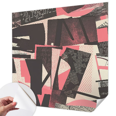 Peel and stick wall mural with a geometric collage design