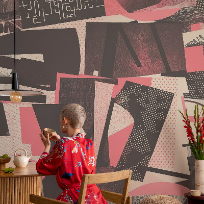 Peel and stick wall mural Geometric collage