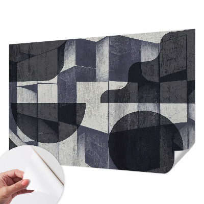 Stick-on wall mural with a geometric symmetry design