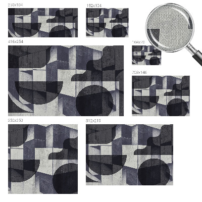 Stick-on wall mural with a geometric symmetry design
