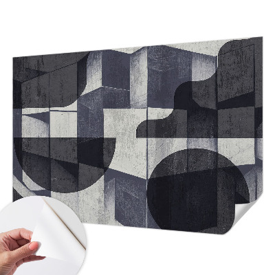 Stick-on wall mural with a geometric symmetry design
