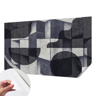Stick-on wall mural with a geometric symmetry design
