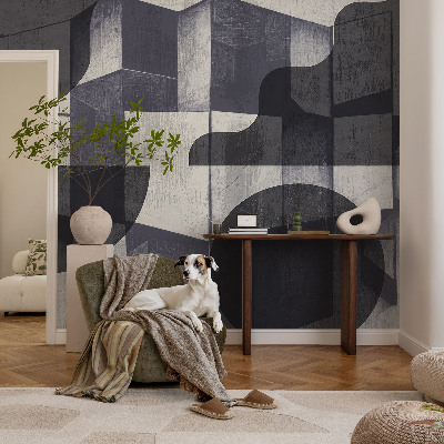 Stick-on wall mural with a geometric symmetry design