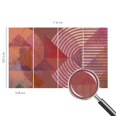 Removable wall mural wallpaper with abstract forms