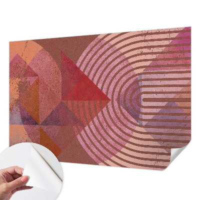 Removable wall mural wallpaper with abstract forms