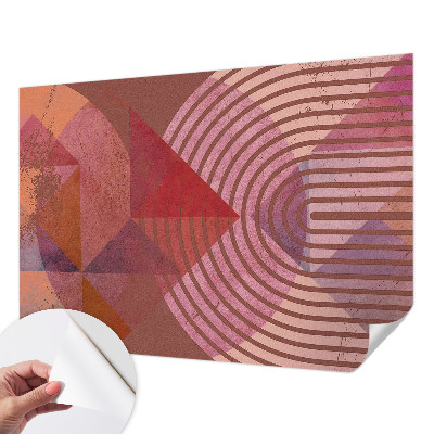Removable wall mural wallpaper with abstract forms