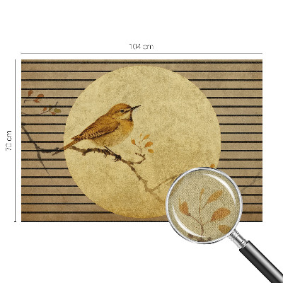 Removable wall mural with a harmony bird design