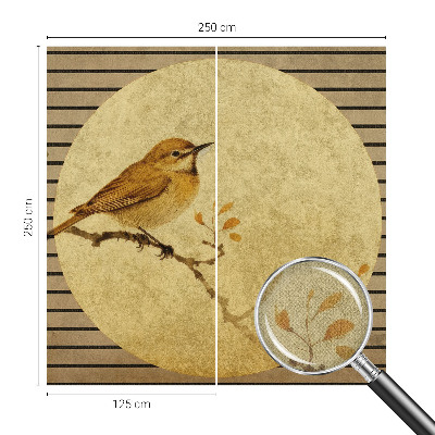 Removable wall mural with a harmony bird design
