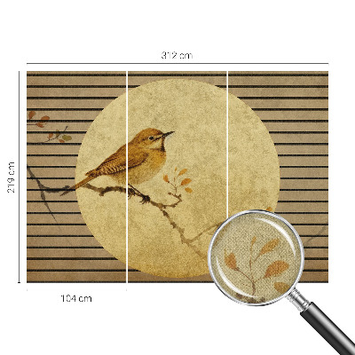 Removable wall mural with a harmony bird design