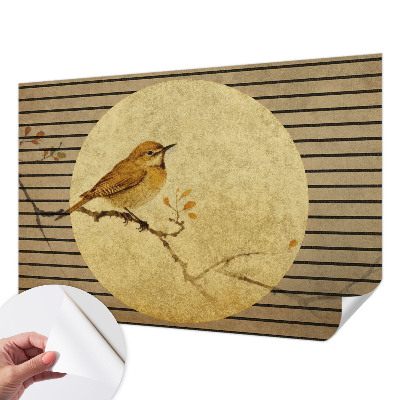 Removable wall mural with a harmony bird design