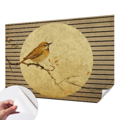 Removable wall mural with a harmony bird design