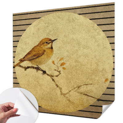 Removable wall mural with a harmony bird design