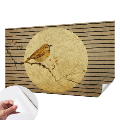 Removable wall mural with a harmony bird design
