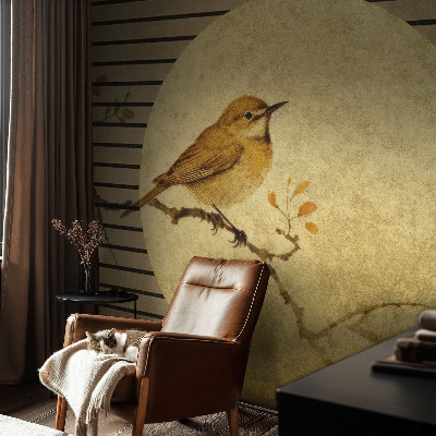 Removable wall mural with a harmony bird design