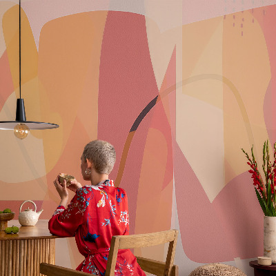 Baby room wall mural with a colorful abstract design