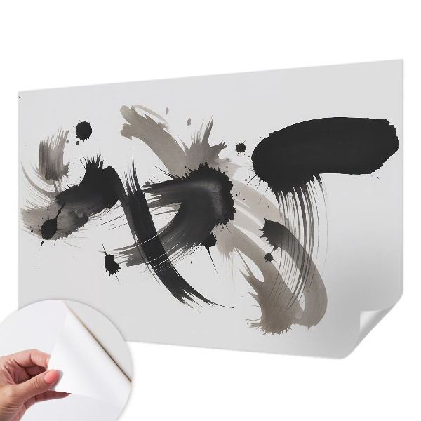 Peel and stick wall mural for living room with an abstract expression design
