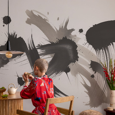 Peel and stick wall mural for living room with an abstract expression design