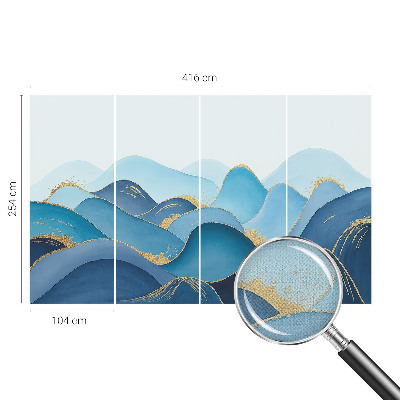 Peel and stick wall mural for bedroom featuring a rolling landscape design