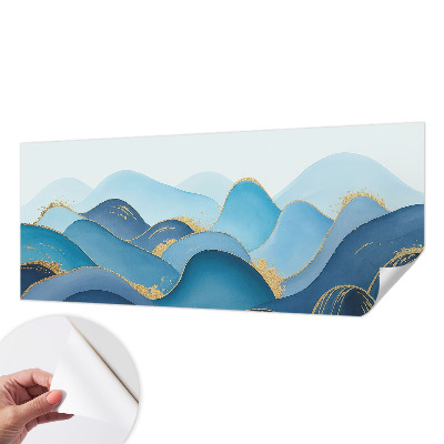Peel and stick wall mural for bedroom featuring a rolling landscape design
