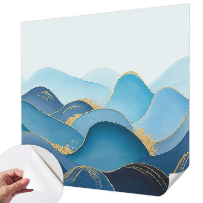 Peel and stick wall mural for bedroom featuring a rolling landscape design