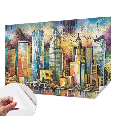 3D wall mural City panorama