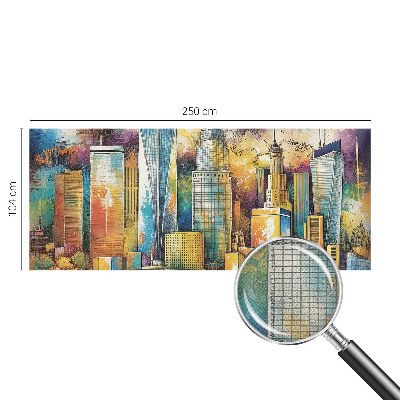 3D wall mural with a city panorama design