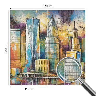 3D wall mural City panorama
