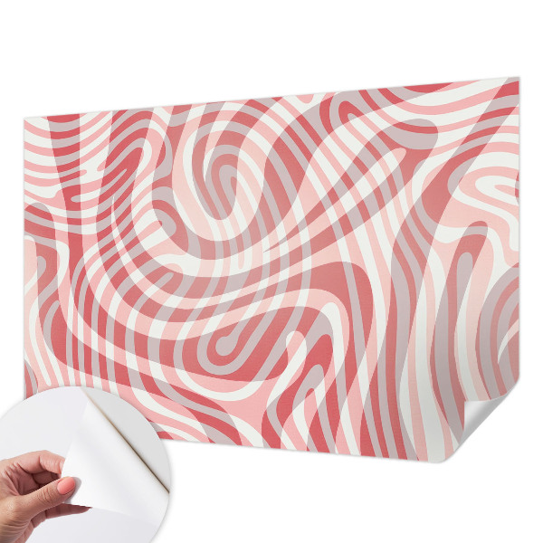 Peel and stick wall mural for kids' room with a wavy lines pattern