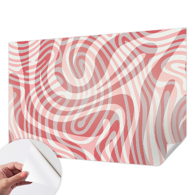 Peel and stick wall mural for kids' room with a wavy lines pattern