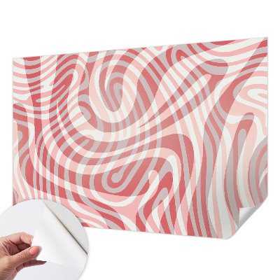 Peel and stick wall mural for kids' room with a wavy lines pattern