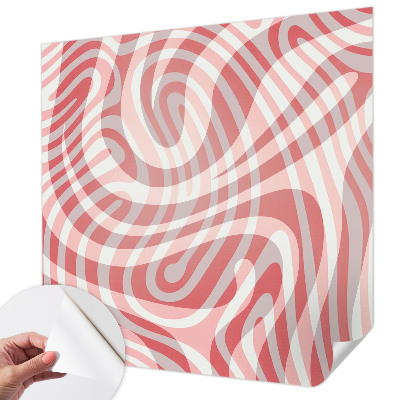 Peel and stick wall mural for kids' room with a wavy lines pattern