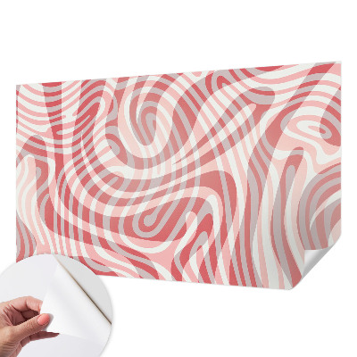 Peel and stick wall mural for kids' room with a wavy lines pattern