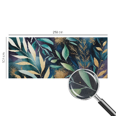 Children's wall mural with a botanical leaves design
