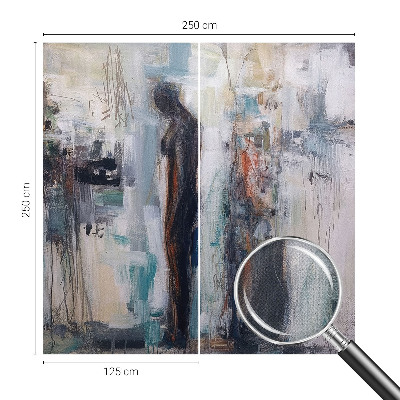 Removable wall mural with a mysterious figure design