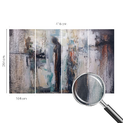 Removable wall mural with a mysterious figure design
