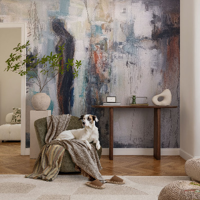 Removable wall mural with a mysterious figure design