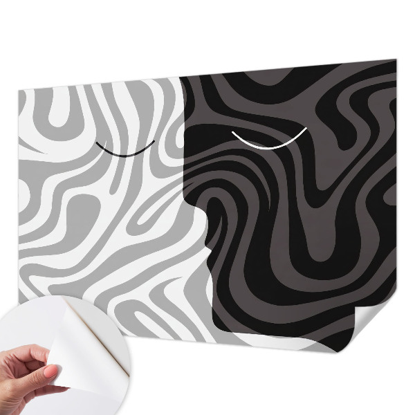 Stick-on wall mural Abstract faces