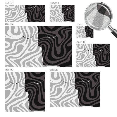 Stick-on wall mural with an abstract faces design