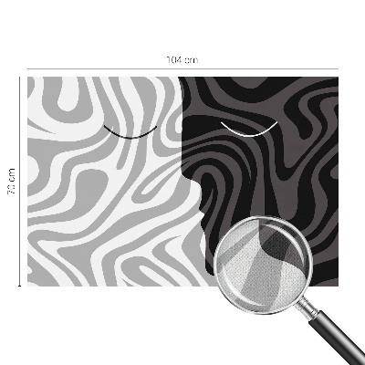 Stick-on wall mural with an abstract faces design