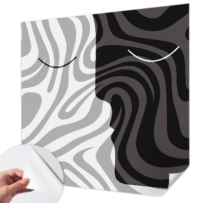 Stick-on wall mural Abstract faces