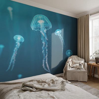 Removable wall mural wallpaper with a maritime elegance design